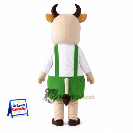 Cow Mascot Costume - Green Overalls for School Events Cow Mascot Costume - Green Overalls for School Events