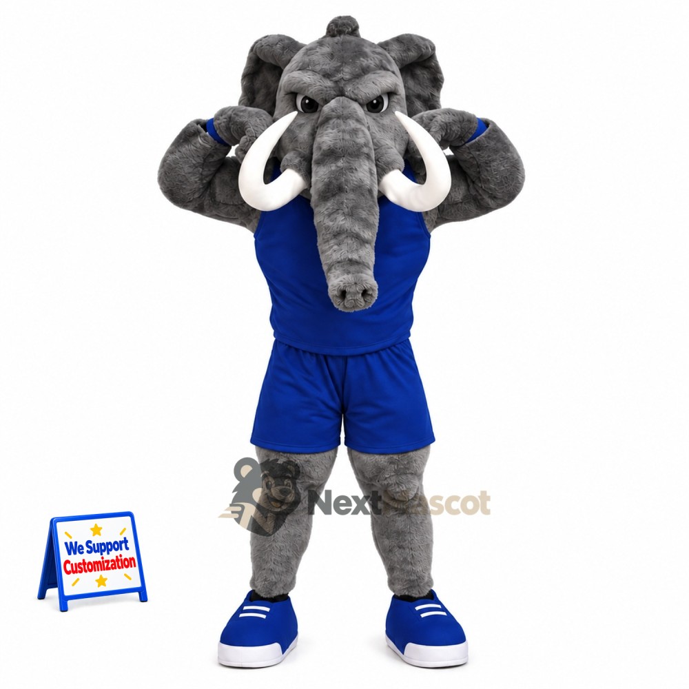 Elephant Mascot Costume - Blue Uniform for Parades Elephant Mascot Costume - Blue Uniform for Parades