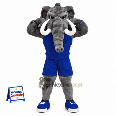 Elephant Mascot Costume - Blue Uniform for Parades Elephant Mascot Costume - Blue Uniform for Parades