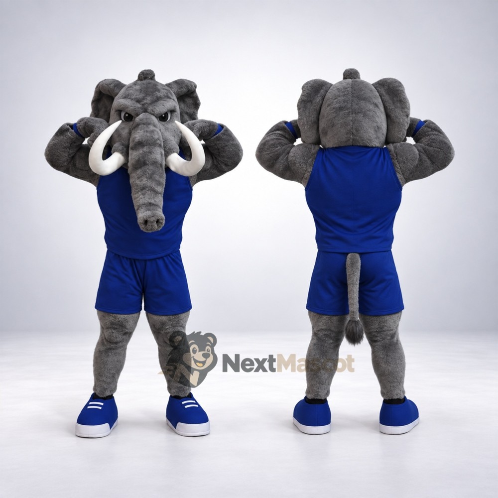 Elephant Mascot Costume - Blue Uniform for Parades Elephant Mascot Costume - Blue Uniform for Parades