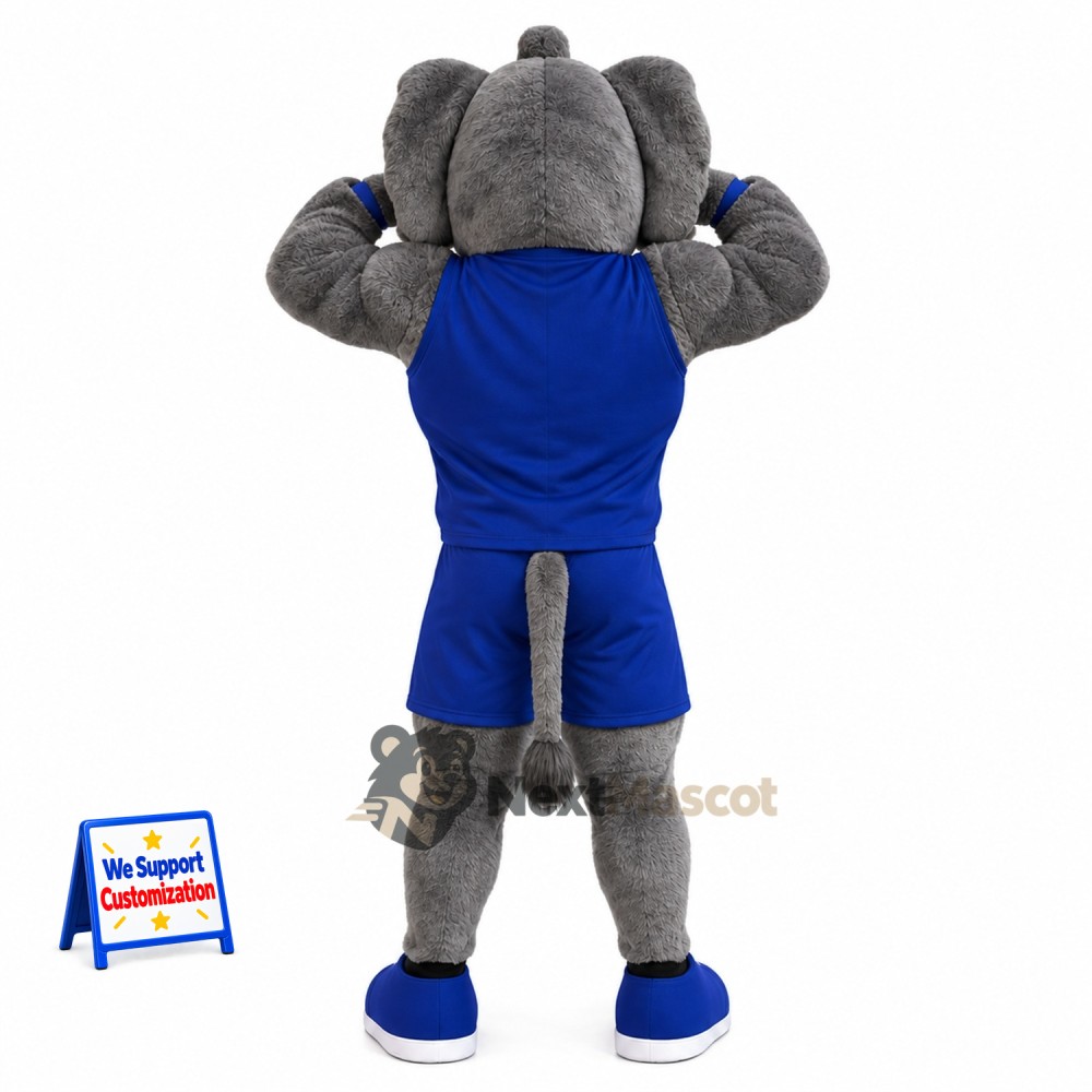 Elephant Mascot Costume - Blue Uniform for Parades Elephant Mascot Costume - Blue Uniform for Parades