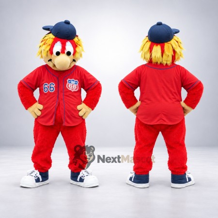 Lion Mascot Costume - Red Tracksuit Lion Mascot Costume - Red Tracksuit