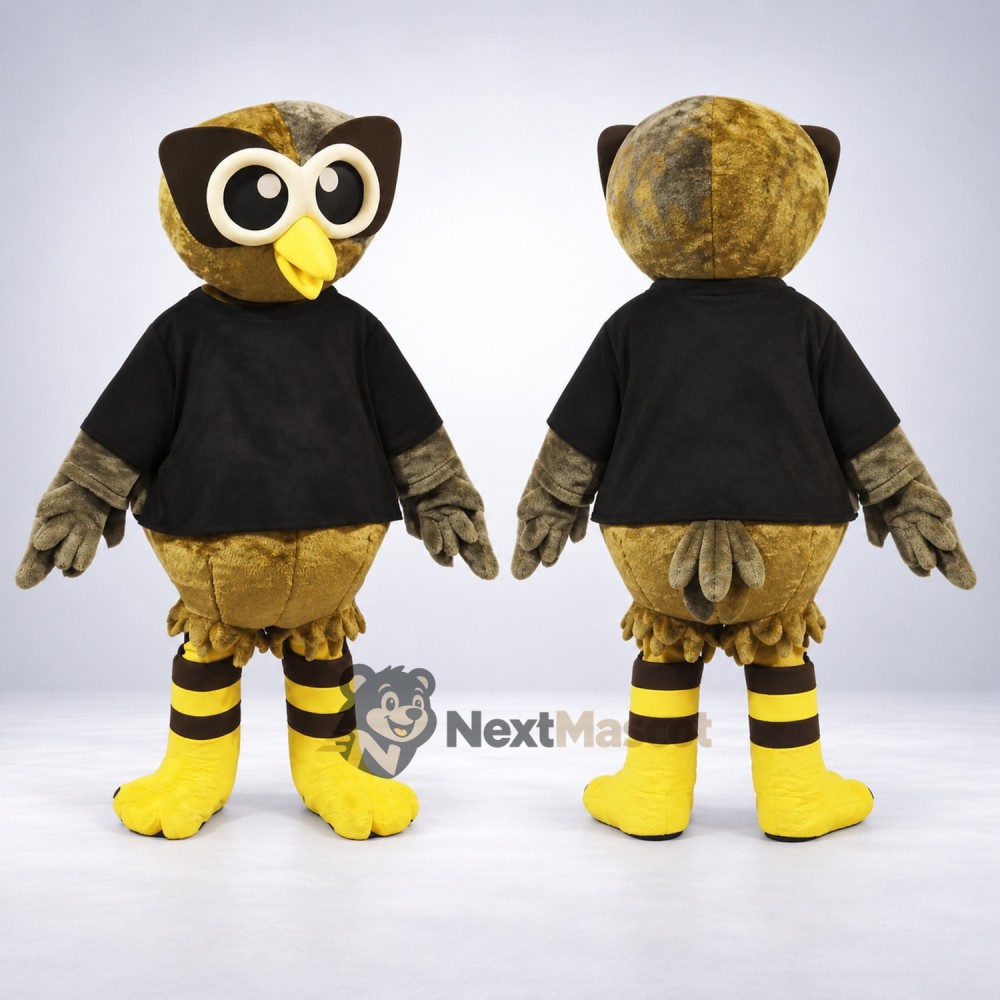 Owl Mascot Costume - Black Shirt Owl Mascot Costume - Black Shirt