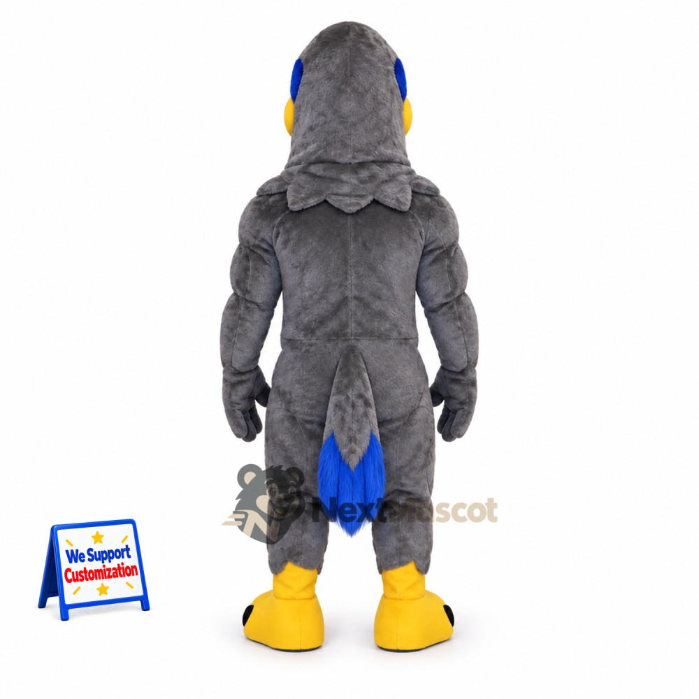 Eagle Mascot Costume - Muscular, Gray
