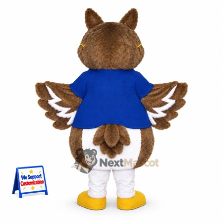 Owl Mascot Costume - Blue Shirt for School Events Owl Mascot Costume - Blue Shirt for School Events