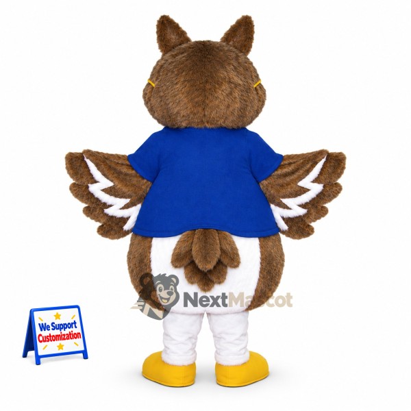 Owl Mascot Costume - Blue Shirt for School Events Owl Mascot Costume - Blue Shirt for School Events