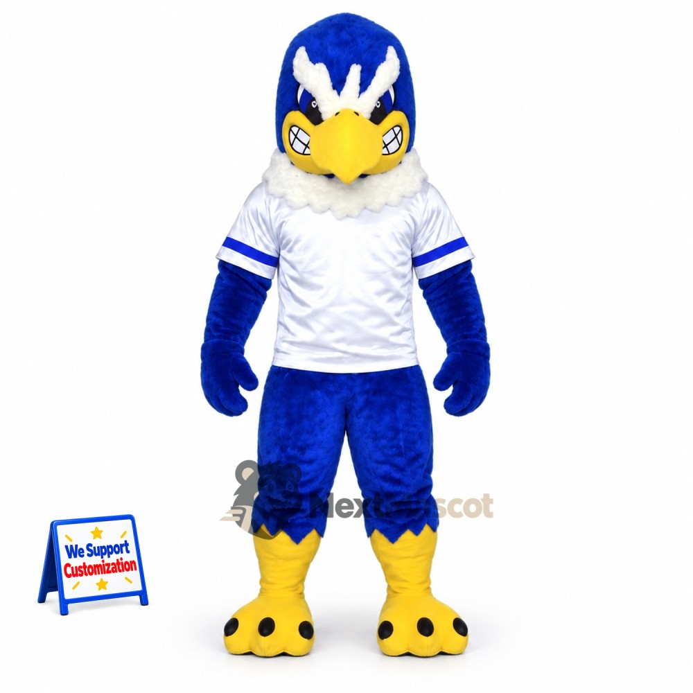 Eagle Mascot Costume - Blue, White Shirt for Pep Rallies Eagle Mascot Costume - Blue, White Shirt for Pep Rallies