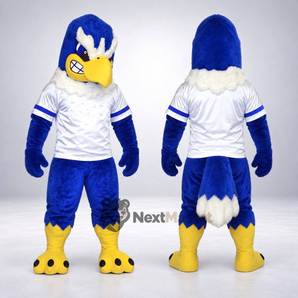 Eagle Mascot Costume - Blue, White Shirt for Pep Rallies Eagle Mascot Costume - Blue, White Shirt for Pep Rallies