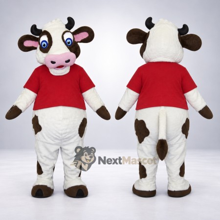 Cow Mascot Costume - Red Shirt Cow Mascot Costume - Red Shirt