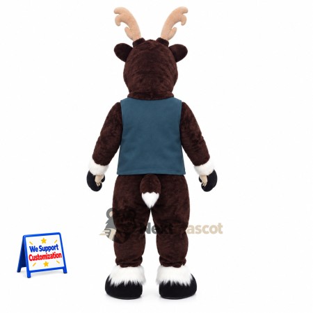 Reindeer Mascot Costume - Blue Vest