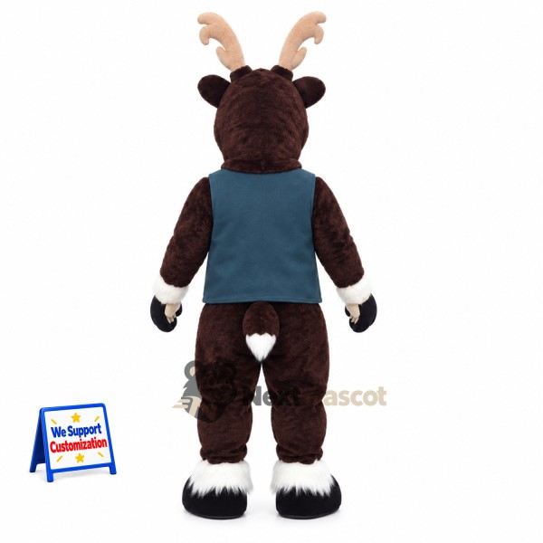 Reindeer Mascot Costume - Blue Vest Reindeer Mascot Costume - Blue Vest