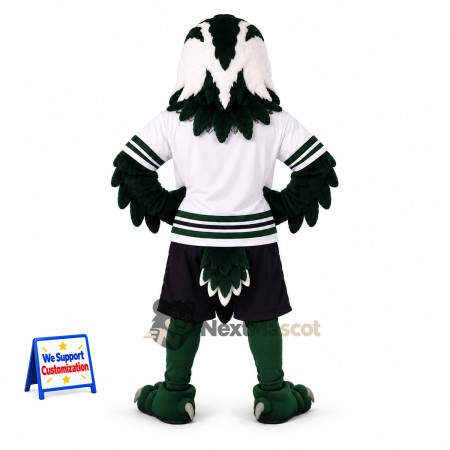 Eagle Mascot Costume - Green, White Jersey