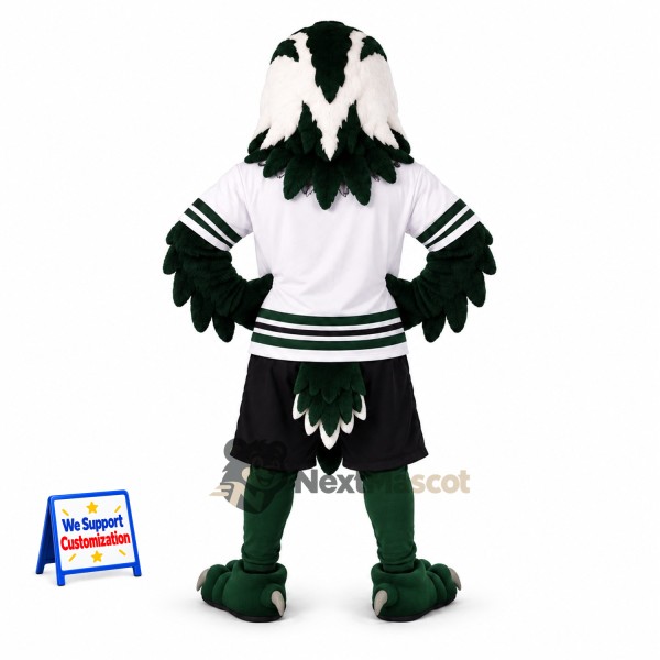 Eagle Mascot Costume - Green, White Jersey