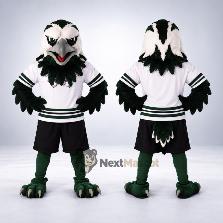 Eagle Mascot Costume - Green, White Jersey