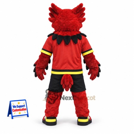 Owl Mascot Costume - Red, Red Uniform Owl Mascot Costume - Red, Red Uniform