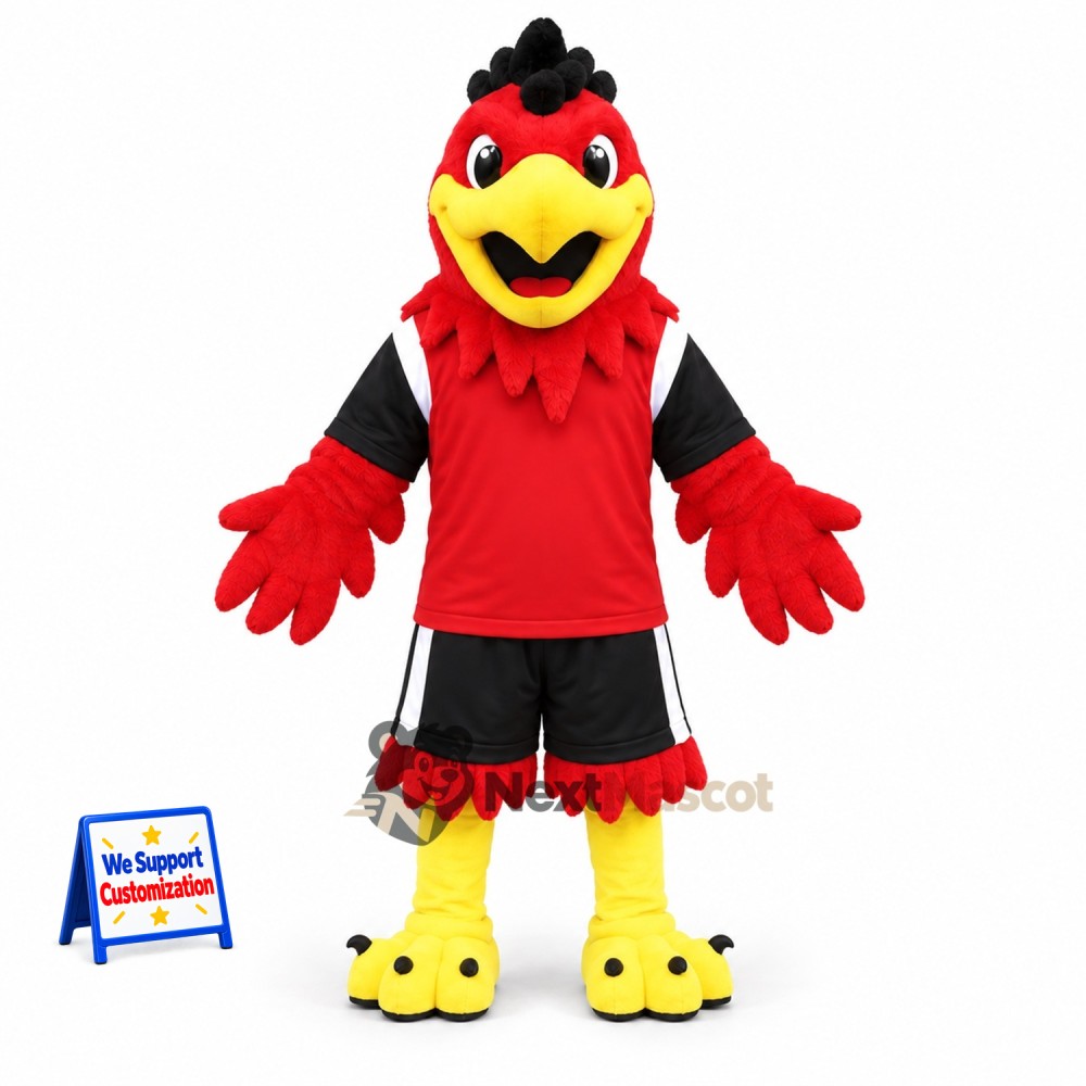 Rooster Mascot Costume - Red, Red Shirt Rooster Mascot Costume - Red, Red Shirt