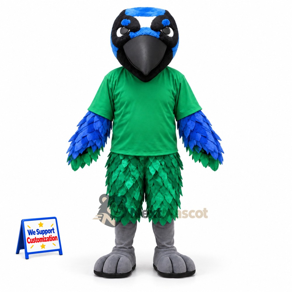 Parrot Mascot Costume - Blue, Green Shirt Parrot Mascot Costume - Blue, Green Shirt