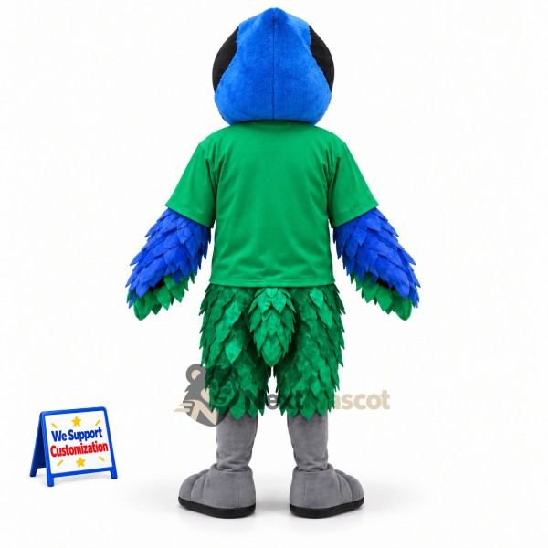 Parrot Mascot Costume - Blue, Green Shirt Parrot Mascot Costume - Blue, Green Shirt