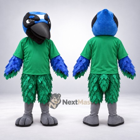 Parrot Mascot Costume - Blue, Green Shirt Parrot Mascot Costume - Blue, Green Shirt