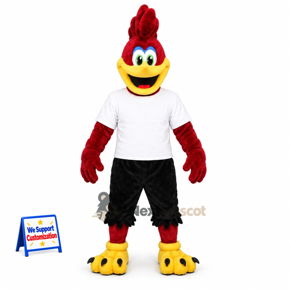 Rooster Mascot Costume - White Shirt for Parades Rooster Mascot Costume - White Shirt for Parades