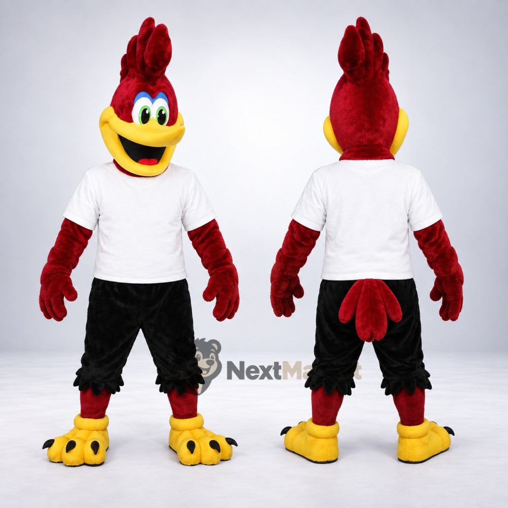 Rooster Mascot Costume - White Shirt for Parades Rooster Mascot Costume - White Shirt for Parades