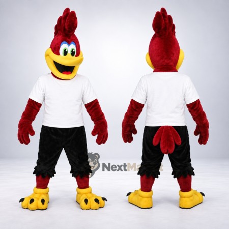 Rooster Mascot Costume - White Shirt for Parades Rooster Mascot Costume - White Shirt for Parades