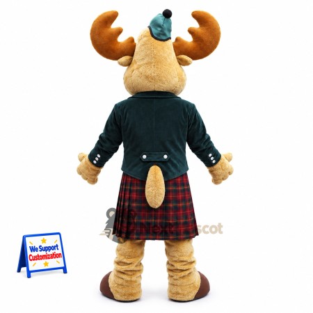Moose Mascot Costume - Tartan Kilt Moose Mascot Costume - Tartan Kilt
