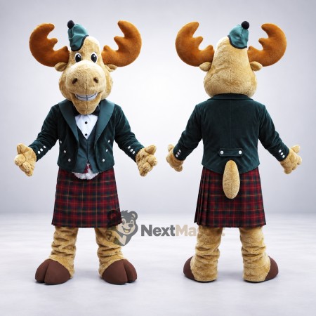 Moose Mascot Costume - Tartan Kilt Moose Mascot Costume - Tartan Kilt