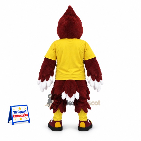 Cardinal Mascot Costume - Red, Yellow Shirt Cardinal Mascot Costume - Red, Yellow Shirt