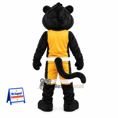 Panther Mascot Costume - Black, Yellow Uniform Panther Mascot Costume - Black, Yellow Uniform