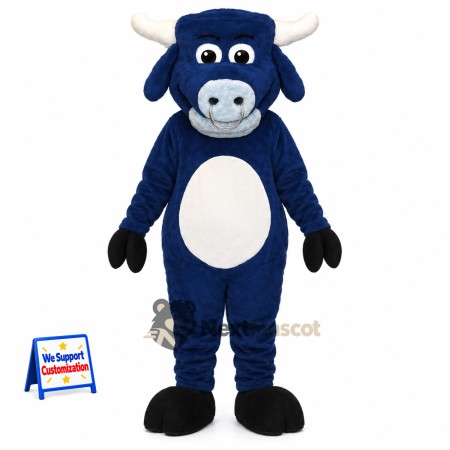 Bull Mascot Costume - Blue for School Events Bull Mascot Costume - Blue for School Events