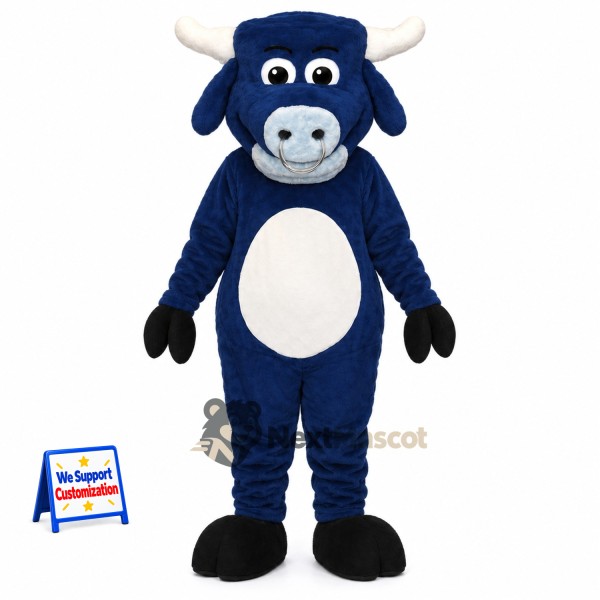 Bull Mascot Costume - Blue for School Events
