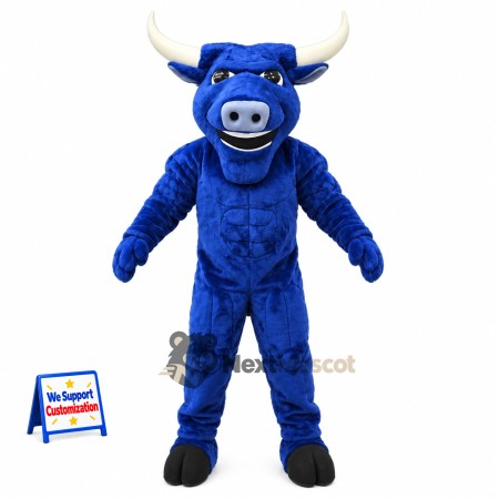 Bull Mascot Costume - Blue for Community Events