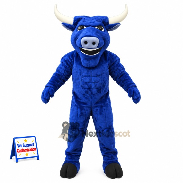 Bull Mascot Costume - Blue for Community Events