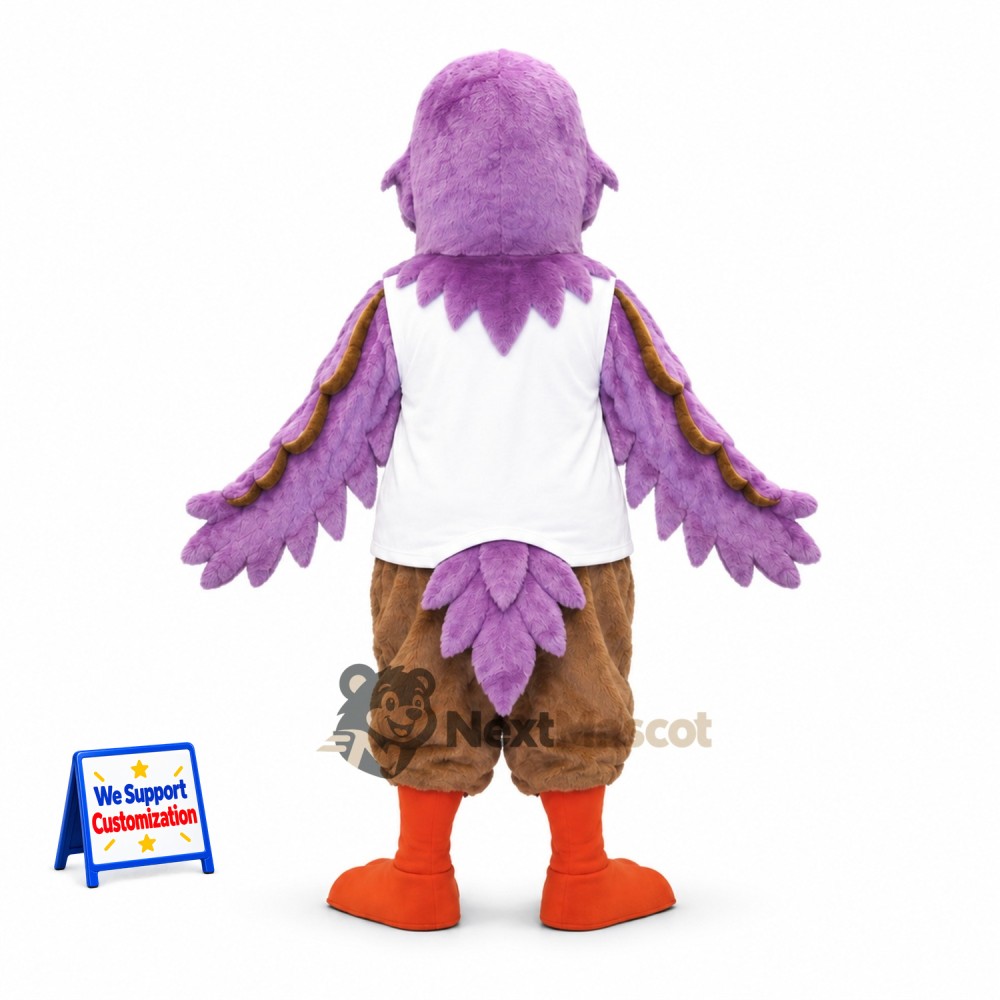 Bird Mascot Costume - Purple, White Shirt Bird Mascot Costume - Purple, White Shirt