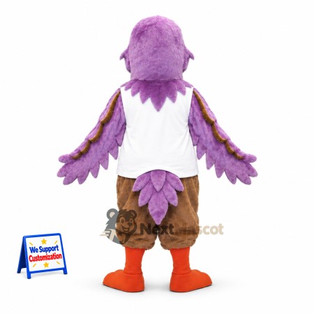 Bird Mascot Costume - Purple, White Shirt Bird Mascot Costume - Purple, White Shirt