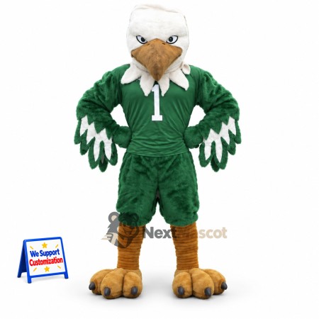 Bald Eagle Mascot Costume - Green Uniform Bald Eagle Mascot Costume - Green Uniform