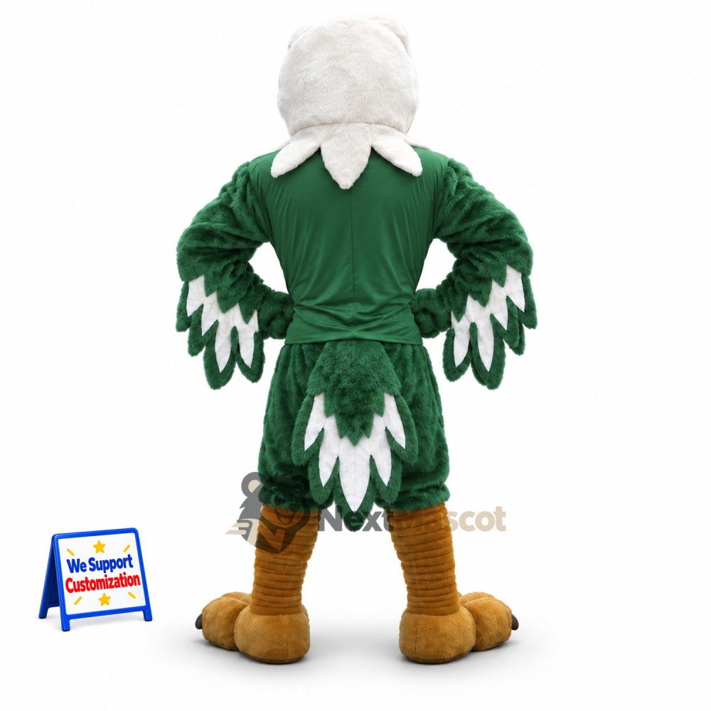 Bald Eagle Mascot Costume - Green Uniform Bald Eagle Mascot Costume - Green Uniform