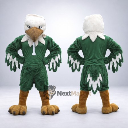 Bald Eagle Mascot Costume - Green Uniform Bald Eagle Mascot Costume - Green Uniform