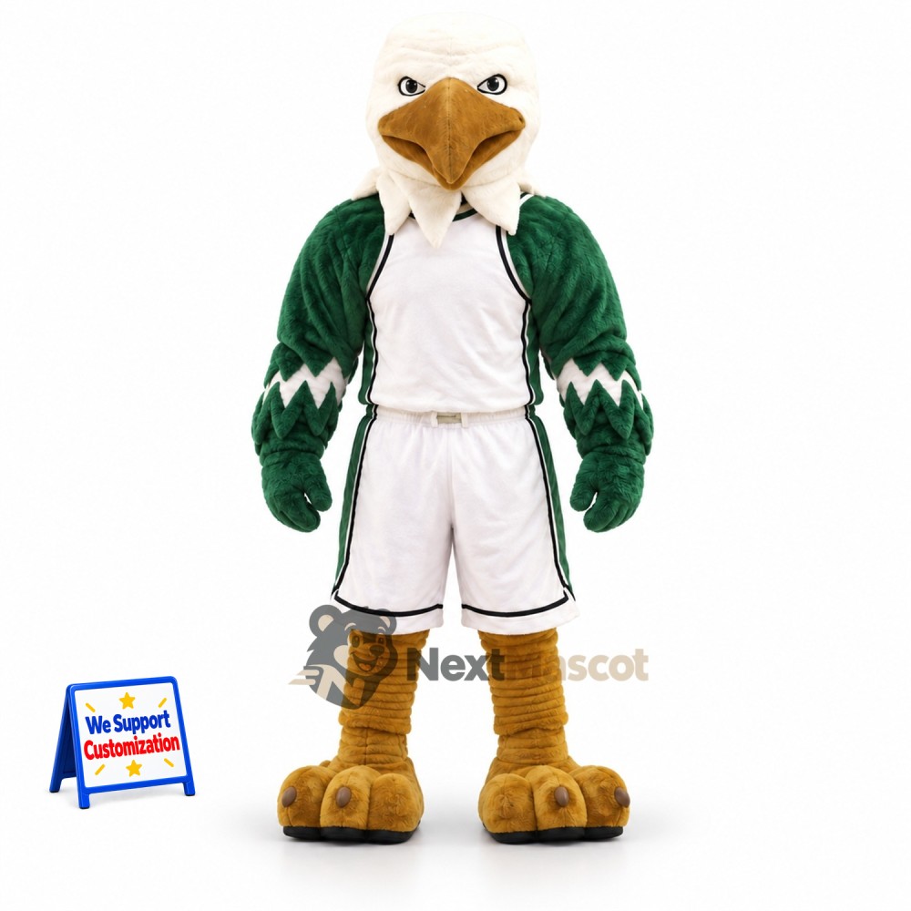 Eagle Mascot Costume - Green, White Uniform Eagle Mascot Costume - Green, White Uniform