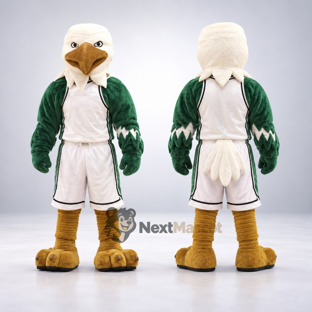 Eagle Mascot Costume - Green, White Uniform Eagle Mascot Costume - Green, White Uniform