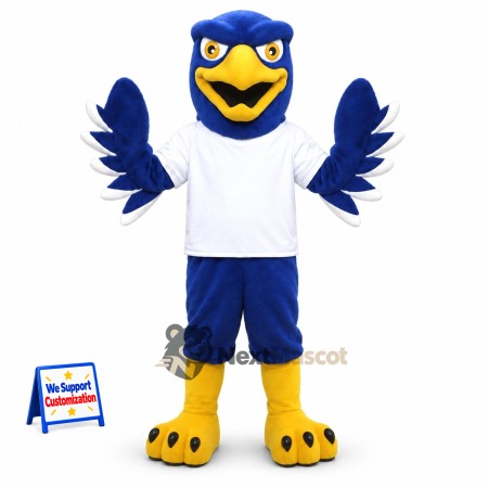 Eagle Mascot Costume - Blue, White Shirt for Team Events Eagle Mascot Costume - Blue, White Shirt for Team Events