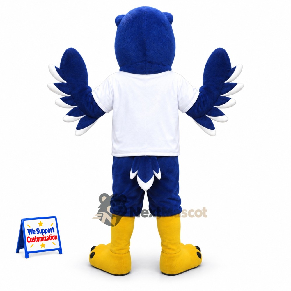 Eagle Mascot Costume - Blue, White Shirt for Team Events Eagle Mascot Costume - Blue, White Shirt for Team Events