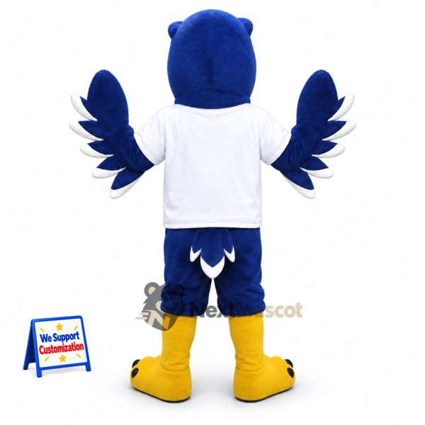 Eagle Mascot Costume - Blue, White Shirt for Team Events
