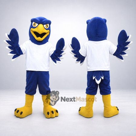Eagle Mascot Costume - Blue, White Shirt for Team Events Eagle Mascot Costume - Blue, White Shirt for Team Events