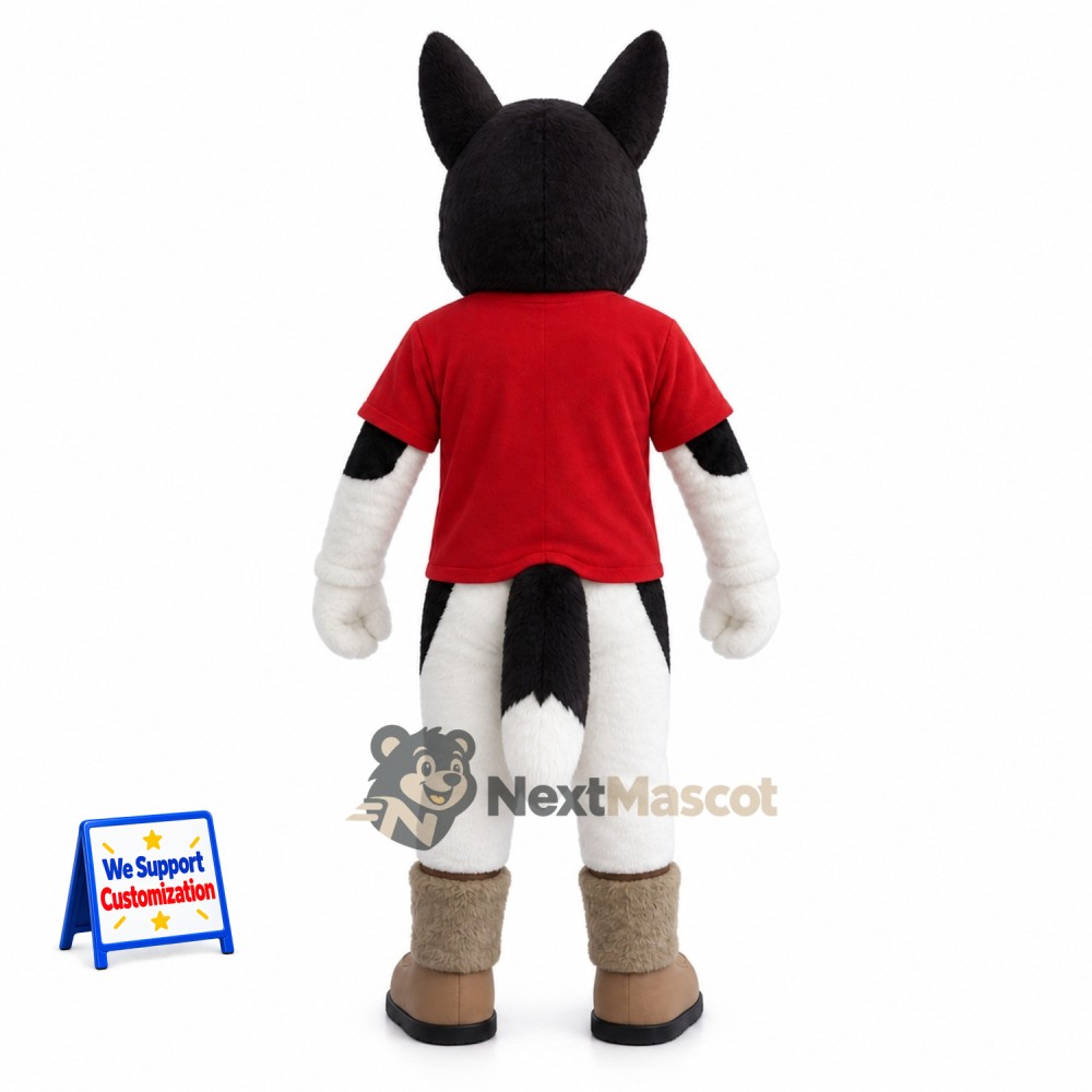 Husky Mascot Costume - Red Shirt for Parades Husky Mascot Costume - Red Shirt for Parades