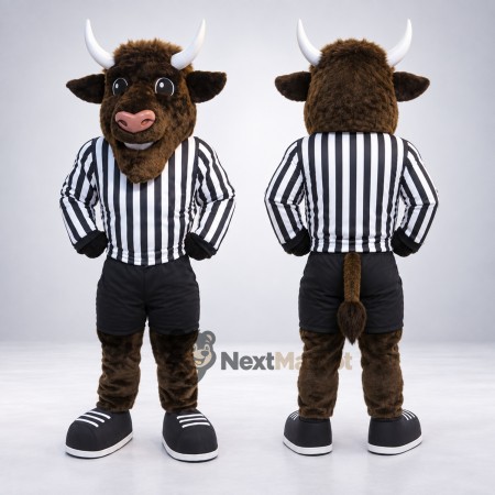Buffalo Mascot Costume - Referee Style Buffalo Mascot Costume - Referee Style