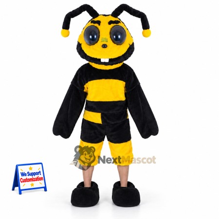 Bee Mascot Costume - Yellow, Angular Antennae for Garden Events Bee Mascot Costume - Yellow, Angular Antennae for Garden Events