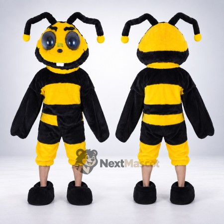 Bee Mascot Costume - Yellow, Angular Antennae for Garden Events Bee Mascot Costume - Yellow, Angular Antennae for Garden Events
