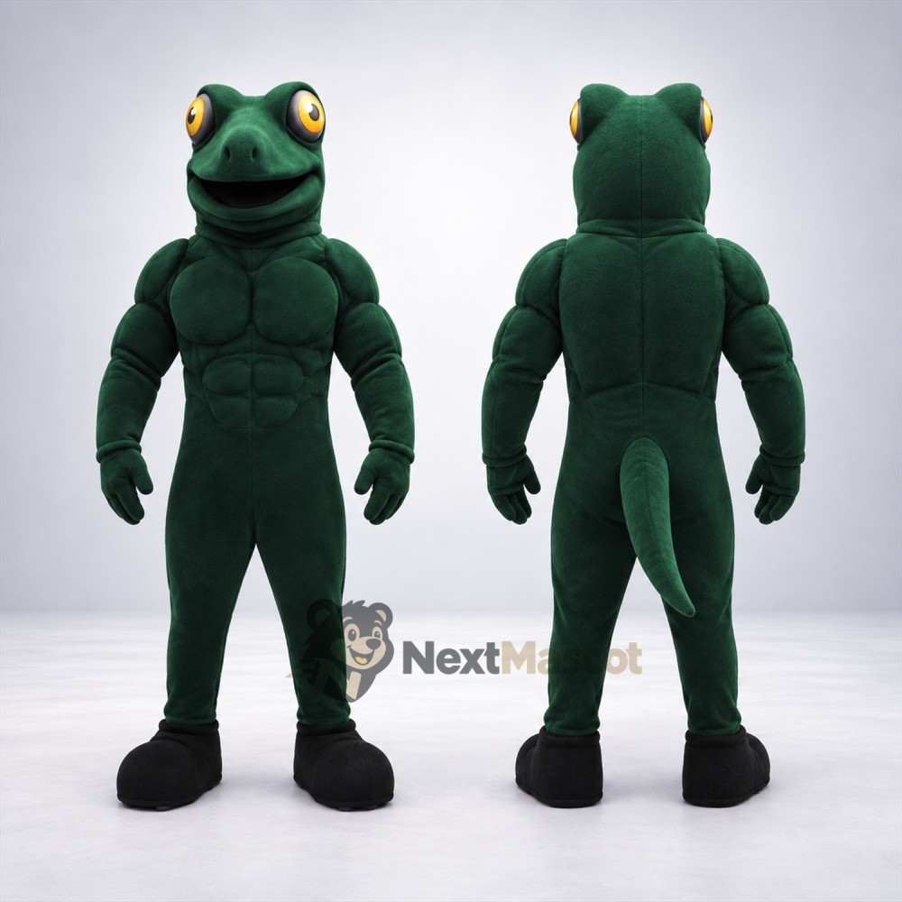 Lizard Mascot Costume - Muscular, Green Lizard Mascot Costume - Muscular, Green